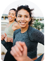 Three women jog together in the Inland Empire.