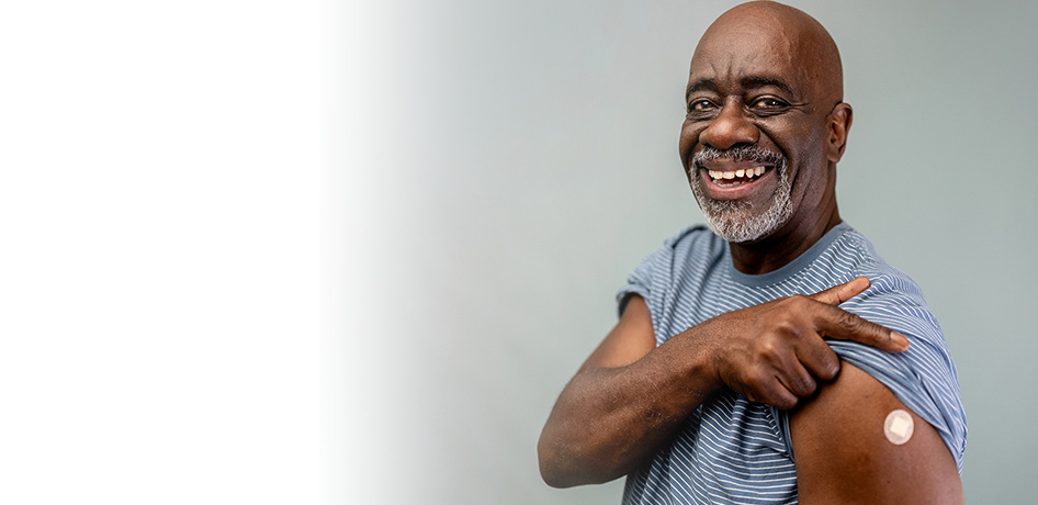 Black man after getting vaccine