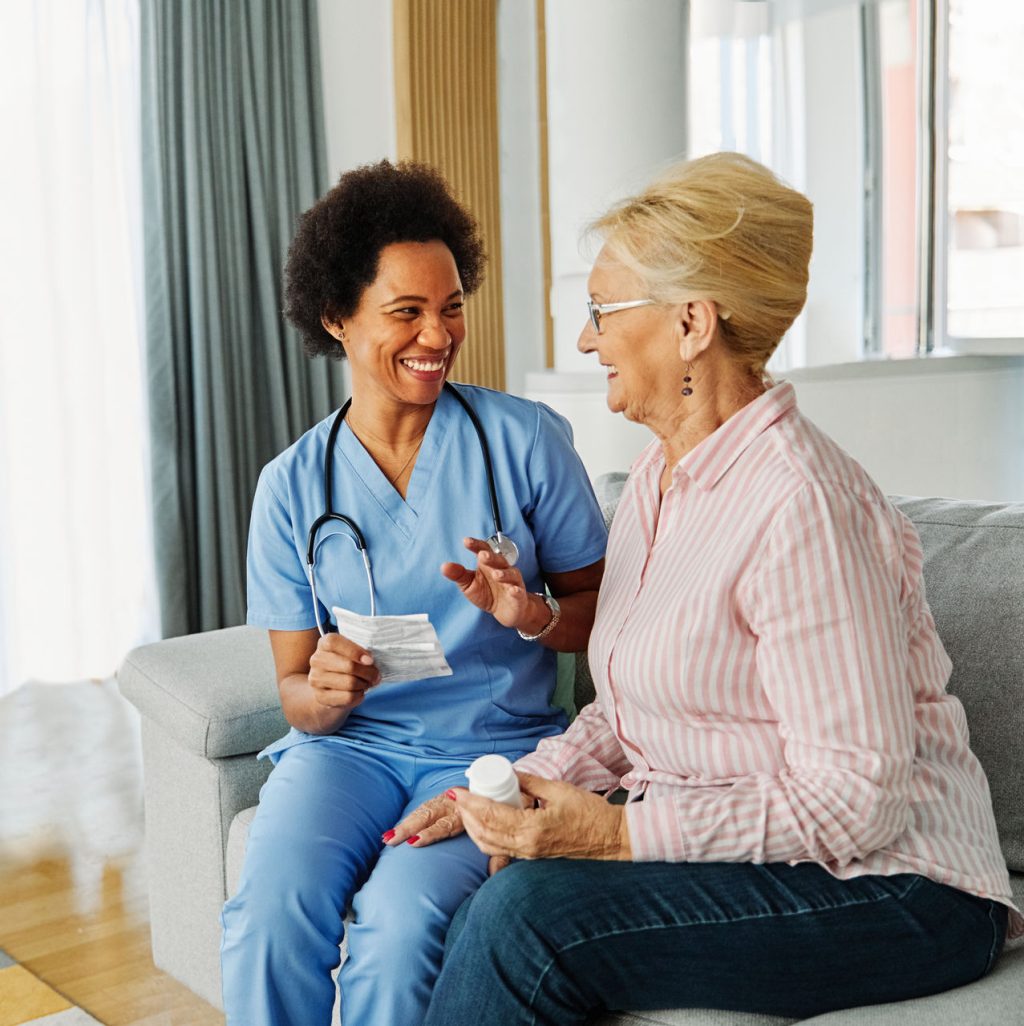 Senior woman  after getting low-cost health insurance in the Inland Empire.