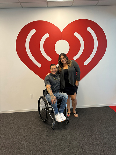 Para-athlete Owen Daniels, left, and Covering Your Health Host Evelyn Erives