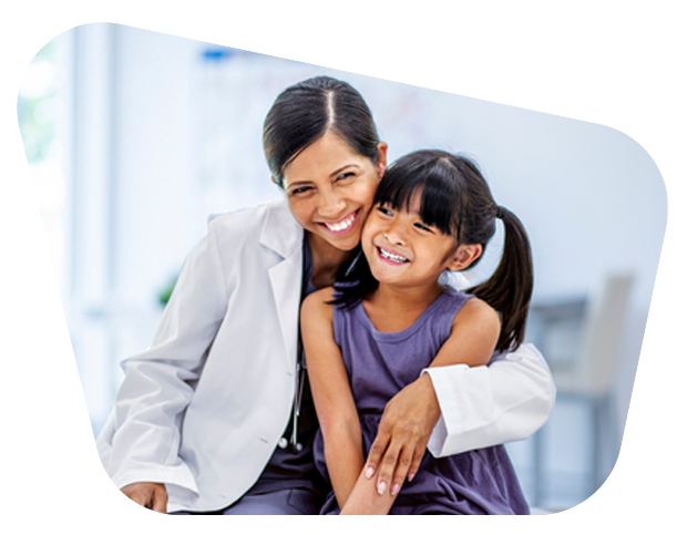 Doctor with happy woman patient
