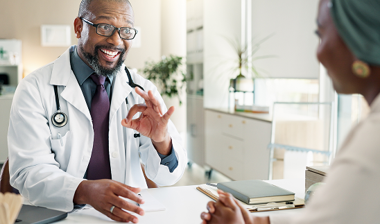 doctor talking to patient