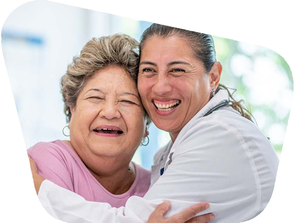 smiling doctor with a smiling patient